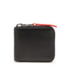 Leather zip wallet with logo zip