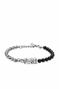 Black Agate Beaded Chain Bracelet