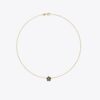 Kira Enamel Flower Pendant Necklace - Tory Gold / Black