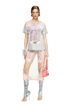 Crew neck T-shirt with lyrics print