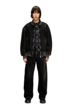 Bomber jacket in clean-wash denim