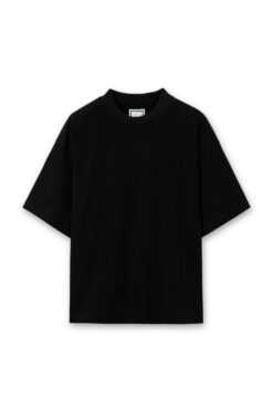 블랙 코튼 오버핏 티셔츠