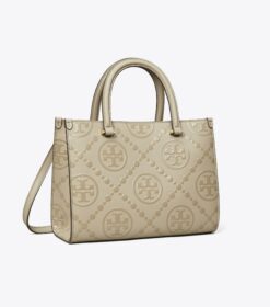 T Monogram Embossed Square Tote - Fresh Clay