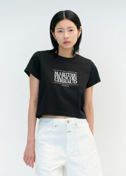 W CLASSIC LOGO CROP TEE black