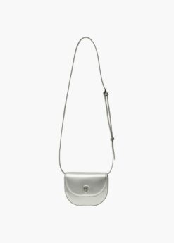 HALF MOON WALLET BAG silver