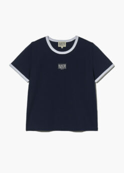 W CLASSIC LOGO RINGER TEE navy