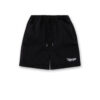 블랙 로고 자수 데님 쇼츠