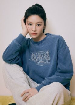 CLASSIC LOGO DYEING OVERSIZED SWEATSHIRT indigo