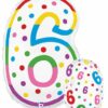 Number 6 Balloon Celebration Candle 24 Foil Mylar Balloon