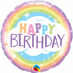 Pastel Rainbow Birthday Balloon
