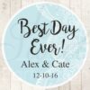 Wedding Favor Stickers Blue Set of 24