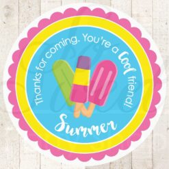 summer party favor stickers set of 24