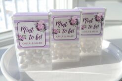 Wedding Favor Mint Labels Floral Purple Set of 24