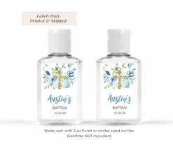 Baptism Hand Sanitizer Favor Labels Set of 20