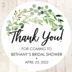 Wedding Favor Sticker Tags Greenery Set of 24