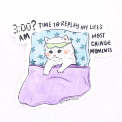 sleepy cat decal